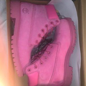 PINK TIMBERLAND BOOTS